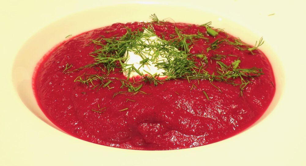 Beet Soup and Flatbread