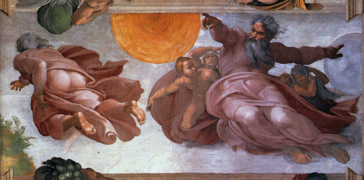 God creating the Sun and Moon (major panel)